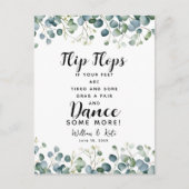 緑の結婚葉のビーチサンダルの結婚徴候 ポストカード (正面)