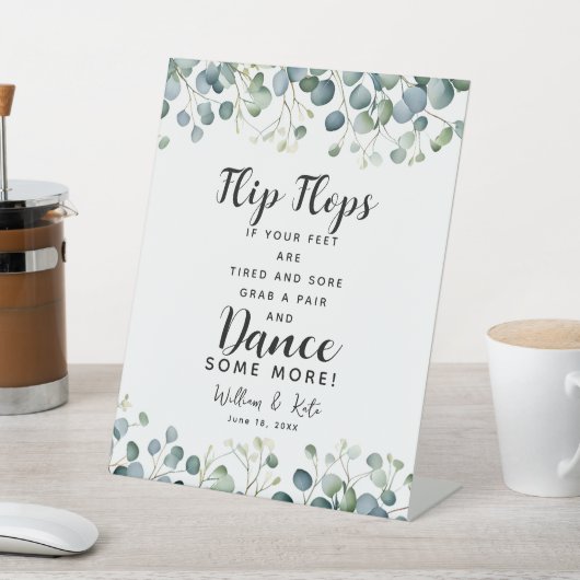 緑の結婚葉のビーチサンダルの結婚徴候 台座サイン (インサイチュ)