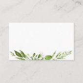 緑の結婚Webサイトのカードを挿入素朴緑 名刺 (裏面)