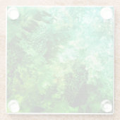 緑の結晶の層 ガラスコースター (裏面)