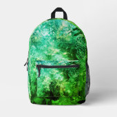 緑の結晶の層 プリントバックパック (正面)
