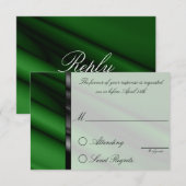 緑の絹の応答カード 出欠カード (正面/裏面)