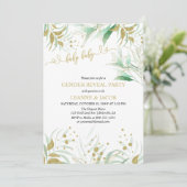 緑の緑と金ゴールドの性エレガントの明るさ 招待状 (スタンド正面)