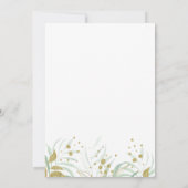 緑の緑と金ゴールドの性エレガントの明るさ 招待状 (裏面)