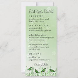 緑の緑に緑の蝶 – メニューカード