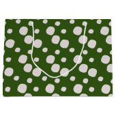 緑の緑のドット ラージペーパーバッグ (正面)