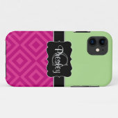 緑の緑の二重パターンモノグラムのなiPhone5場合 Case-Mate iPhoneケース (裏面(横))