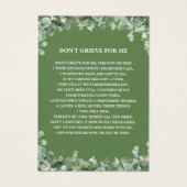 緑の緑の写真葬儀記念ブックマーク (裏面)