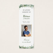 緑の緑の写真葬儀記念ブックマーク (正面)