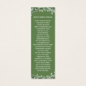 緑の緑の写真葬儀記念ブックマーク (裏面)