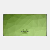 緑の緑の幾何グラデーションメッシュのモノグラム デスクマット (正面)