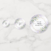 緑の緑の水の色パープルブライダルシャワー コンフェッティ (正面)