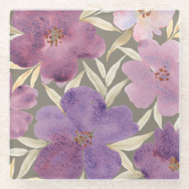 緑の緑の水彩 ガラスコースター