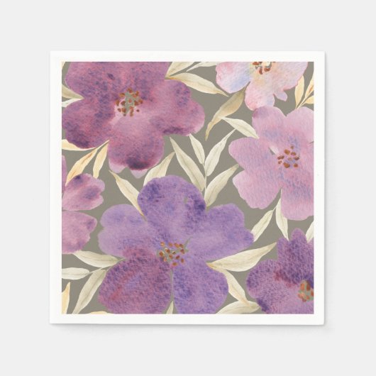 緑の緑の水彩 スタンダードカクテルナプキン (正面)