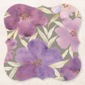 緑の緑の水彩 ペーパーコースター (正面)