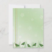 緑の緑の緑のテーブルのシーティングカードに緑の蝶 ノートカード (裏面)