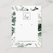 緑の緑の緑の葉の動物相イヤリングスタッドディスプレイロゴ 名刺 (正面)