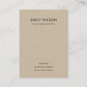 緑の緑の緑の葉の動物相イヤリングスタッドディスプレイロゴ 名刺 (裏面)