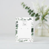 緑の緑の緑の葉の動物相イヤリングスタッドディスプレイロゴ 名刺 (スタンド正面)