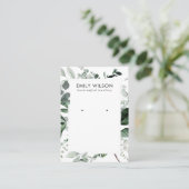 緑の緑の葉のフレームの葉のイヤリングスタッドディスプレイ 名刺 (スタンド正面)