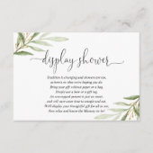 緑の緑の金ゴールドの赤ちゃんシャワー表示シャワー エンクロージャーカード (正面)