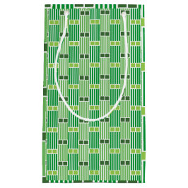 緑の線とボックス スモールペーパーバッグ