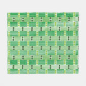 緑の線とボックス フリースブランケット (正面(横))