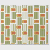 緑の線とボックス ラッピングペーパー (フラット)