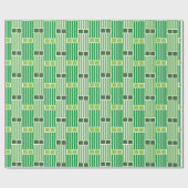 緑の線とボックス ラッピングペーパー (フラット)