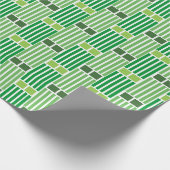 緑の線とボックス ラッピングペーパー (角)