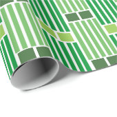 緑の線とボックス ラッピングペーパー (ロールコーナー)