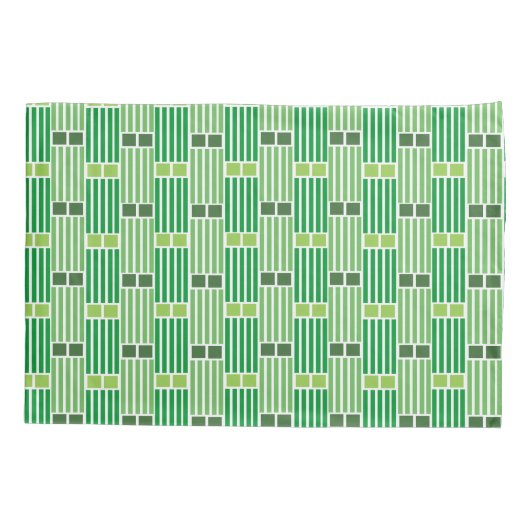 緑の線とボックス 枕カバー (裏面)