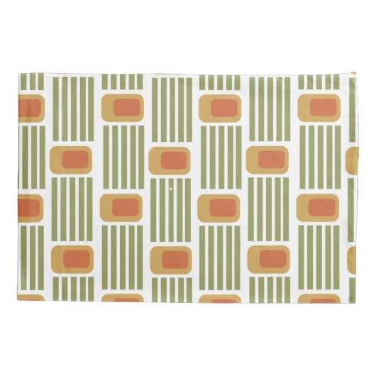 緑の線とボックス 枕カバー (裏面)