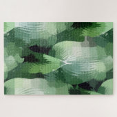 緑の線形ジグソーコンテンポラリーパズル領域 ジグソーパズル (横)