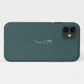緑の編集可能モノグラムケースマットiPhoneケース Case-Mate iPhoneケース (裏面(横))