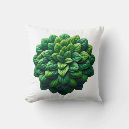 緑の緩和曲線開花 クッション (正面)
