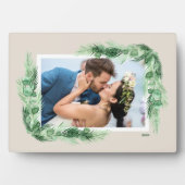 緑の縁ど組み込みイーゼル卓上 フォトプラーク (正面)