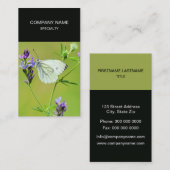 緑の縁取り白い蝶 名刺 (正面/裏面)