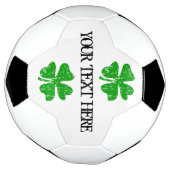 緑の縁起のカスタム良いクローバーを持つサッカーボール サッカーボール (回転)