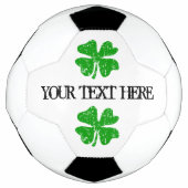 緑の縁起のカスタム良いクローバーを持つサッカーボール サッカーボール (正面)