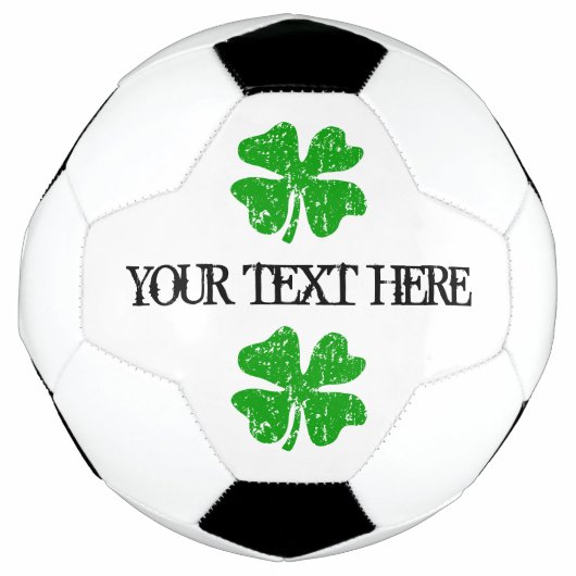 緑の縁起のカスタム良いクローバーを持つサッカーボール サッカーボール (正面)