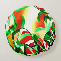 緑の縞が漂うサンゴのオレンジ色のイメージ