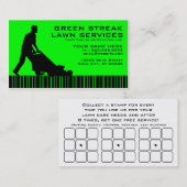 緑の縞の芝生サービス ロイヤリティカード (正面/裏面)