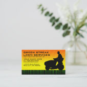 緑の縞の芝生サービス 名刺 (スタンド正面)
