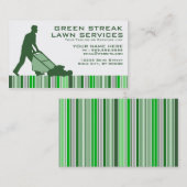 緑の縞の芝生サービス 名刺 (正面/裏面)