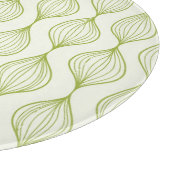 緑の縦のogeeパターン背景 カッティングボード (角)