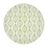 緑の縦のogeeパターン背景 カッティングボード (正面)