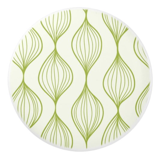 緑の縦のogeeパターン背景 セラミックノブ (正面)