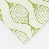 緑の縦のogeeパターン背景 フリースブランケット (角)