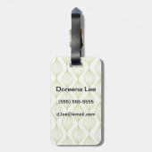 緑の縦のogeeパターン背景 ラゲッジタグ (裏面縦)